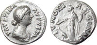 AR Denarius of Faustina II 147-175 AD., IVNO REGINAE - Juno standing -