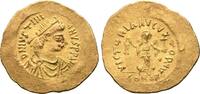 JUSTINIAN I (527-565). GOLD Tremissis. Constantinople. -