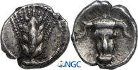 LUCANIA, METAPONTUM c.440-430 BC ★NGC CH VF★ LUCANIA. Metapontum. AR Obol Circa 440-430 BC.