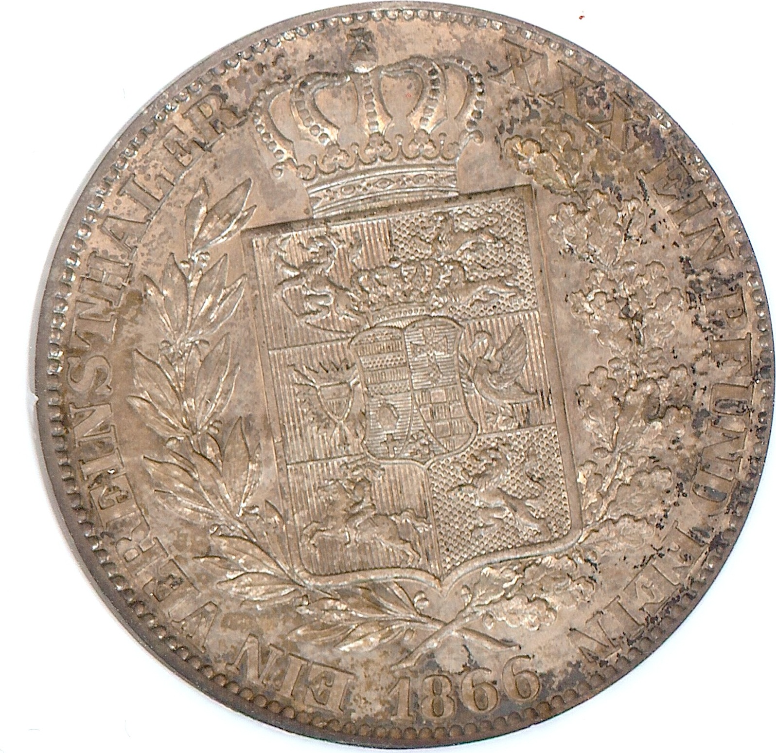 GERMANY TALER 1866 B Nicolaus Friedrich Peter (1853-1900). NGC MS 63 ...