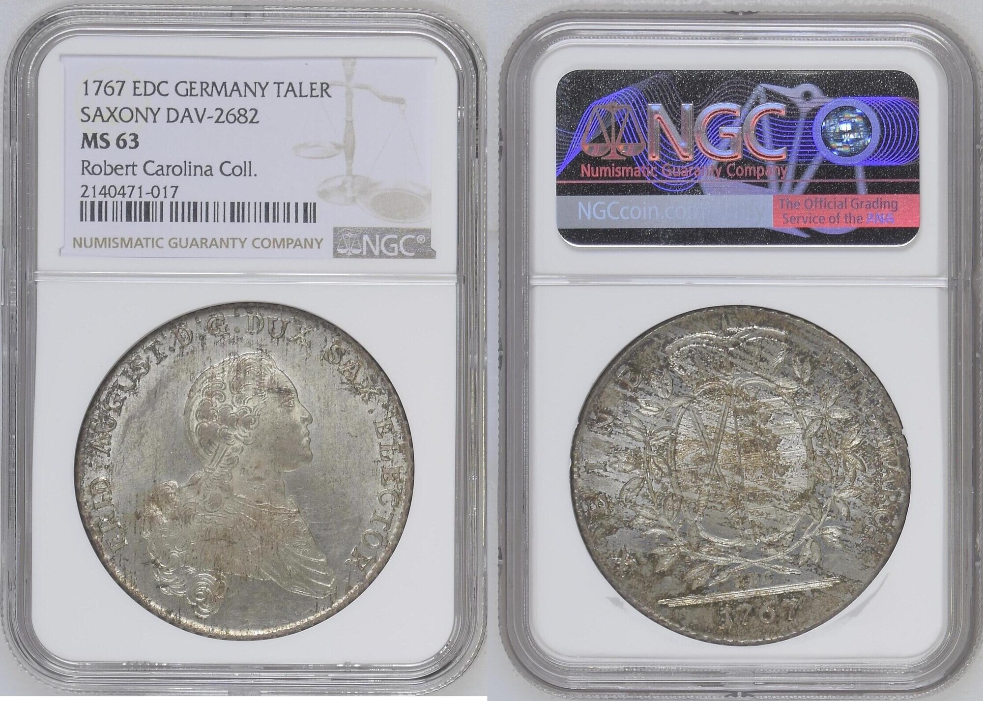 GERMANY TALER 1767 EDC Friedrich August III (1763-1827). NGC MS 63 | MA ...