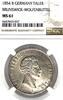 GERMANY TALER 1854 B Wilhelm (1831-1884). NGC MS 61 2188,26 EUR kostenloser Versand