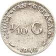Curacao 1/10 Gulden 1948 Wilhelmina ss