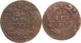 Russland Denga (1/2 Kopeke) Lot von 2 x 1 Denga s