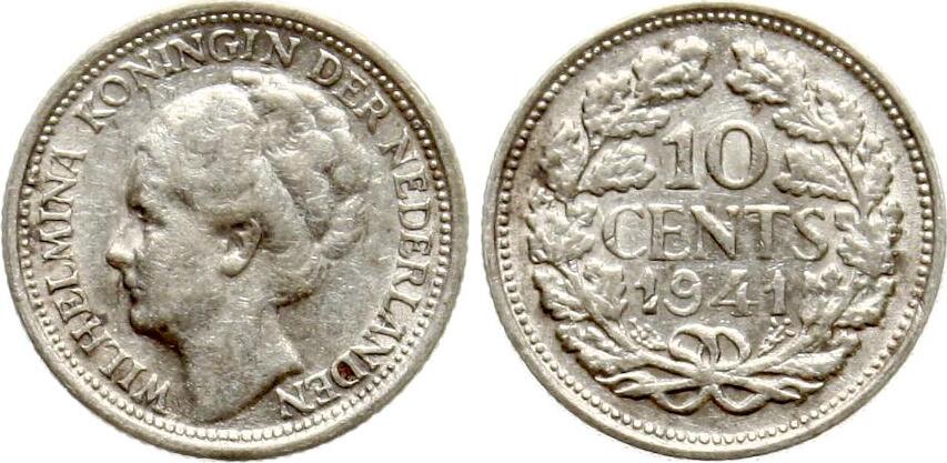 Niederlande 10 Cent 1941 Wilhelmina Ss MA Shops niederlande-10-cent-1941-wilhelmina-ss-ma-shops