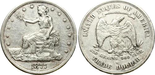 USA 1 Dollar 1877 S Trade Dollar fvz