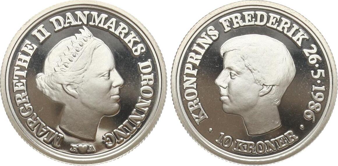 Dänemark 10 Kroner 1986 Margrethe II. pp