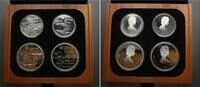 Kanada 5 & 10 Dollars 1976 Elisabeth II., Etui mit 4 Silbermunzen, OL Montreal pp