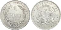 Uruguay 1 Peso 1893 So Republik, selten! vz