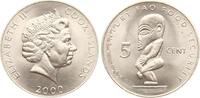 Cook Islands 5 Cents 2000 Elisabeth II. 1952-2022 stgl 4,00 EUR  zzgl. 6,00 EUR Versand