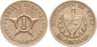 Cuba 1 Centavo 1946 Jose Marti, Portrait nach links ss+ 2,00 EUR  zzgl. 6,00 EUR Versand