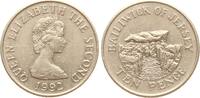 Jersey 10 Pence 1992 Elisabeth II. ss 1,50 EUR  zzgl. 6,00 EUR Versand