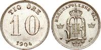 Schweden 10 Öre 1904 Oscar II. vz+