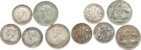 Australien Pence Lot von 5 Silbermünzen -