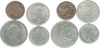 Caiman Islands div. Cent Elisabeth II., Lot von 4 Münzen -