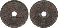 2 Centimes 1888 Belgisch-Kongo Leopold II. vz+