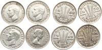 Australien Threepence Lot von 4 Silbermünzen -