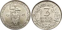 3 Mark 1925 D Weimarer Repuplik Rheinlandfeier (1000 Jahre) vz+
