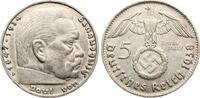 Deutschland, III. Reich 5 Mark 1938 D Paul von Hindenburg fvz