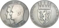 Norwegen 1968 Grosse Silbermedaille auf die Hochzeit des Kronprizen Harald mit Sonja Haraldsen stgl