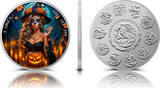 Mexiko 1 Libertad 2024 Vorverkauf: 1 OZ Dia de los Muertos The witch - Oktober lieferbar BU colour