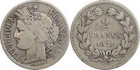 2 Francs 2 Francs Cérès Sans Légende Gouvernement de Défense Nationale -