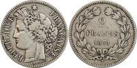 2 Francs 2 Francs Cérès Sans Légende Gouvernement de Défense Nationale -