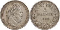 France 5 Francs 5 Francs Louis-Philippe Ier Tête Laurée Le I plus éloigné - Tranche en Relief -