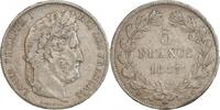 France 5 Francs 5 Francs Louis-Philippe Ier Tête Laurée Le I plus éloigné - Tranche en Relief -