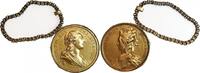 France Médaille Médaille Louis XVI et Marie-Antoinette en Cuivre Doré -