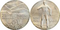 Finlande Argent 25 Markkaa 25 Markkaa Championnat du monde des sports d'hiver à Lahti Finlande Argent -