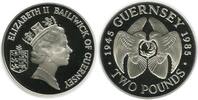 Guernesey Argent 2 Livres 2 Livres Elisabeth II Guernesey Argent -