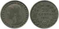 Pays - Bas Argent 25 Cents 25 Cents Wilhelmine Tête Jeune Pays - Bas Argent -