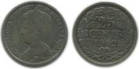 Pays - Bas Argent 25 Cents 25 Cents Wilhelmine Petit Buste Pays - Bas Argent -