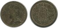 Pays - Bas Argent 25 Cents 25 Cents Wilhelmine Petit Buste Pays - Bas Argent -