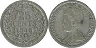 Pays - Bas Argent 25 Cents 25 Cents Wilhelmine Petit Buste Pays - Bas Argent -