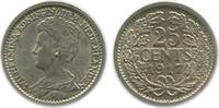 Pays - Bas Argent 25 Cents 25 Cents Wilhelmine Petit Buste Pays - Bas Argent -