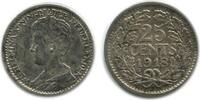 Pays - Bas Argent 25 Cents 25 Cents Wilhelmine Petit Buste Pays - Bas Argent -