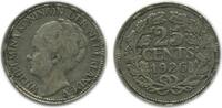 Pays - Bas Argent 25 Cents 25 Cents Wilhelmine Tête agée Pays - Bas Argent -