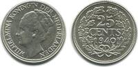 Pays - Bas Argent 25 Cents 25 Cents Wilhelmine Tête Agée Pays - Bas Argent -