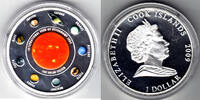 Cook Islands 1 Dollar Sonnensystem Kupfer versilbert mit Zertifikat -