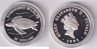20 $ 1993 Tuvalu Lederschildkröte proof