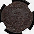 RUSSIA 1 kopeck Denga 1731 Bitkin#272 NGC AU 55 BN