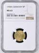 GERMANY 1938A Deutschland / Drittes Reich 5 Pfennig 1938 A NGC MS63 J#363 NGC MS 63