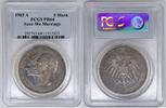 Germany 5 Mark 1903 A Saxe-Weimar-Eisenach 1903, PCGS PR64, Wedding of William & Caroline Very Rare!