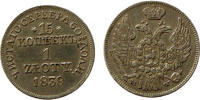 Russland Russia Poland 15 Kopeken 1 Zloty 1838 VZ 280,00 EUR  zzgl. 5,00 EUR Versand