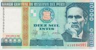 Peru 10000 Intis 28.06.1988 Pick#140 UNC 3,00 EUR  zzgl. 5,00 EUR Versand