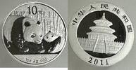 China 10 Yuan China Volksrepublik 10 Yuan 2011 Panda mit Baby in Original Münzkapsel -