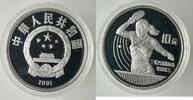 China 10 Yuan China Volksrepublik 10 Yuan 1991 Olympia Games Tischtennis mit MDM Zertifikat! -
