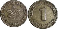 Deutschland 1 Pfennig Германия 1 пфенниг 1949 год J XF J#376 -